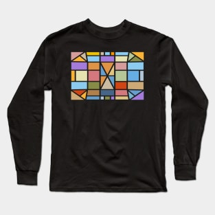 Stained Glass Mosaic Geometrical Pattern Long Sleeve T-Shirt
